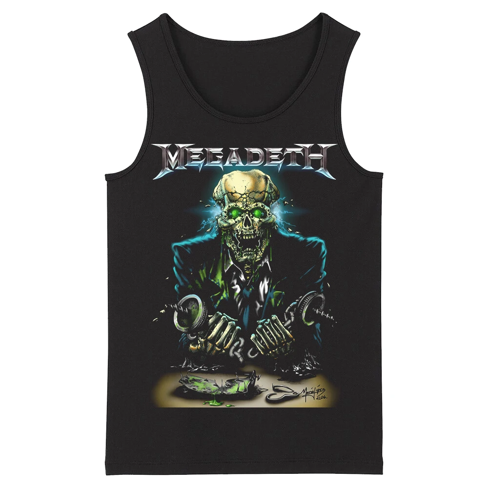 

Bloodhoof Megadeth Big Four of Thrash Heavy Metal Death Metal Thrash Metal Men's New Tank Tops Asian Size