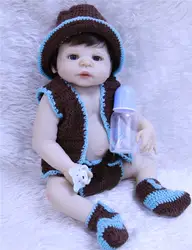 Reborn boy Силиконовые Детские куклы 23 "57 см bebes reborn menino boneca модный бренд девочка ребенок реборн младенцы кукла подарок