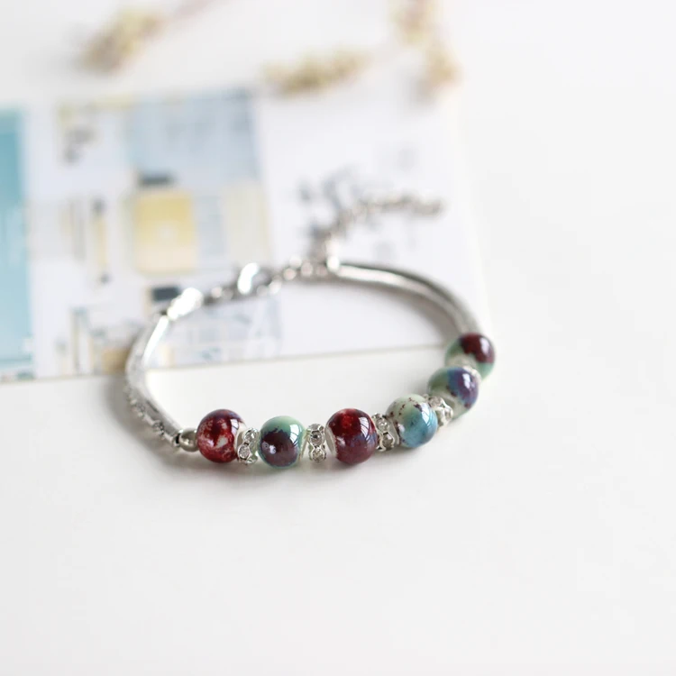 

handmade national wind fashion boutique ceramic bracelet small jewelry #1057