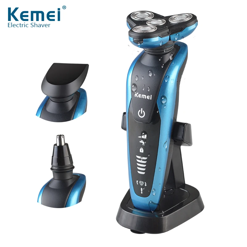 

3 in1 Washable Rechargeable Electric Shaver 3D Floating 3 Blades Electric Shaving Razors Multifunction Men Face Care 35D