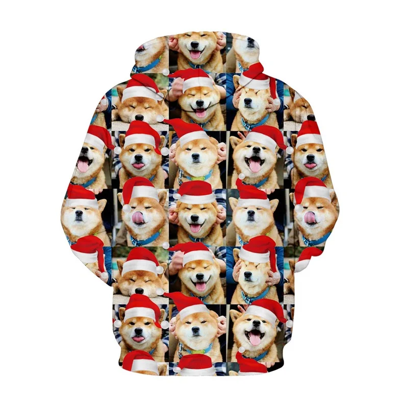  Men Women Christmas Hoodies 3d Sweatshirts Plus Size Animal Dogs Full Print Shiba Inu Hoodie Casual