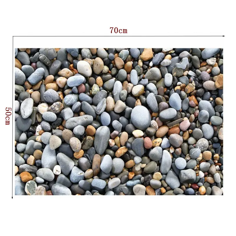 3D Cobblestone Floor Sticker Removable Mural Decals Wall Decoration Vinyl DIY Modern Bathroom Home Art Living Room Decor 50*70cm