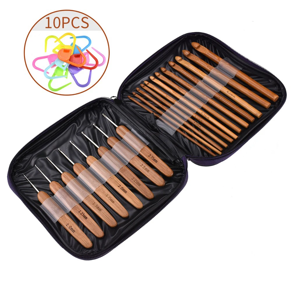 Looen-20pcs-Bamboo-Crochet-Hook-Knitting-Needles-Knit-With-Bag-Weave-Yarn-Crafts-Sweater-Scarf-Hat