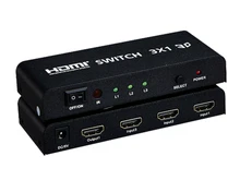 Switcher 3X1 HDMI switcher, HDMI switcher com Remoter