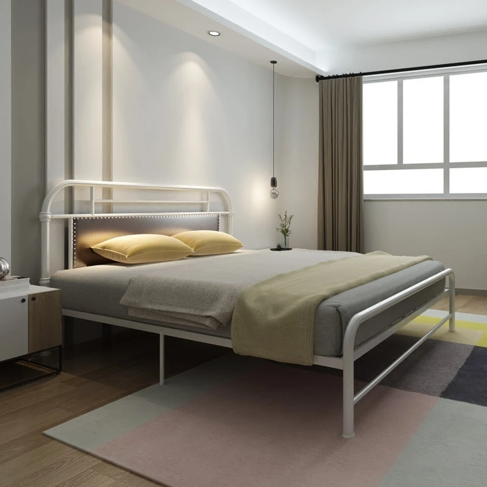 Beds Home Furniture iron bed single/double bed wholesale multi size 1.5*1.9cm/1.2*1.9cm/1.8*2cm hot new can customize 2019