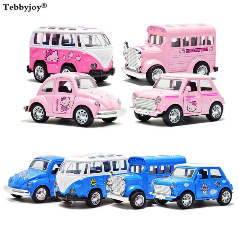 

Factory Directly Cute Mini 1:43 Alloy Car KT Cat Model Cars Toys Pixar Bus Toys Retro model children's gift Diecasts & Toy
