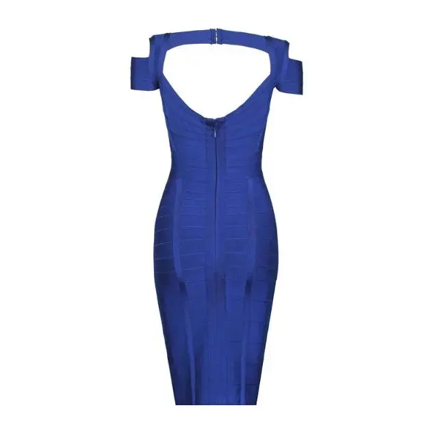 Новое поступление одежда высшего качества темно синие Вырезать Сексуальное обвязанное платье для женщин Вечеринка Бандажное платье+ костюм