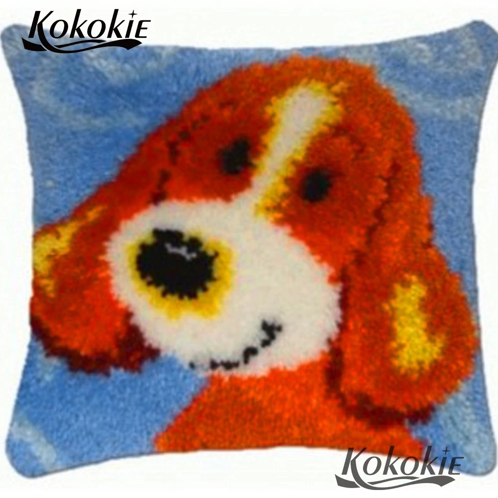 latch Hook dog pattern sewing mats cross stitch embroidery needlework sets Crocheting Rug Kits Unfinished Embroidery Pillowcase | Дом и сад