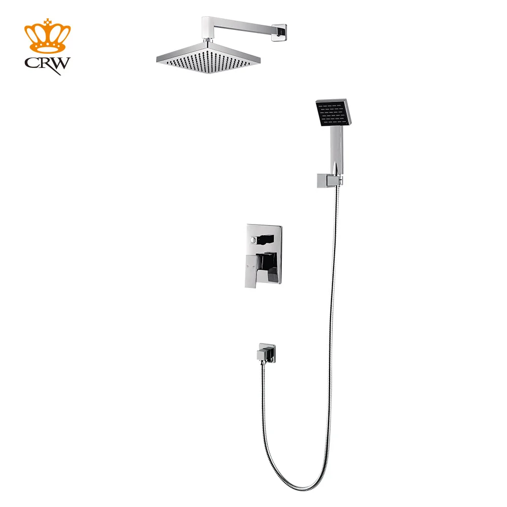CRW Brass Concealed Bathroom Shower Head Set with Hot&Cold Water Shower