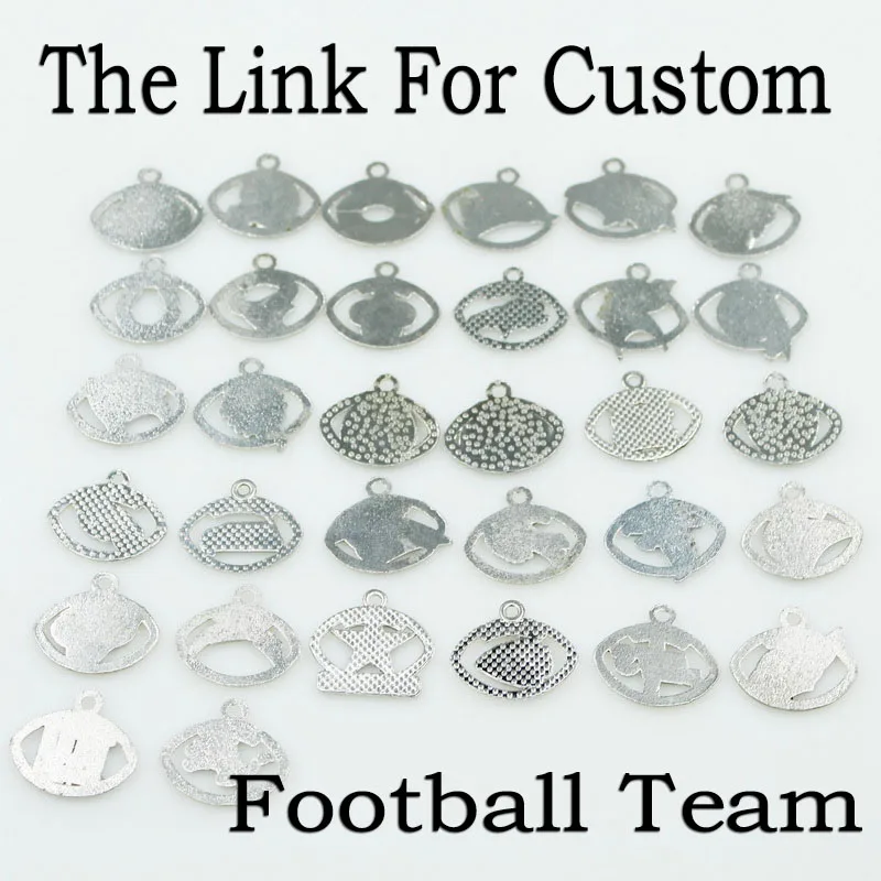 The Custom 50pcs/lot Football Team Dangle Charms Football Sports