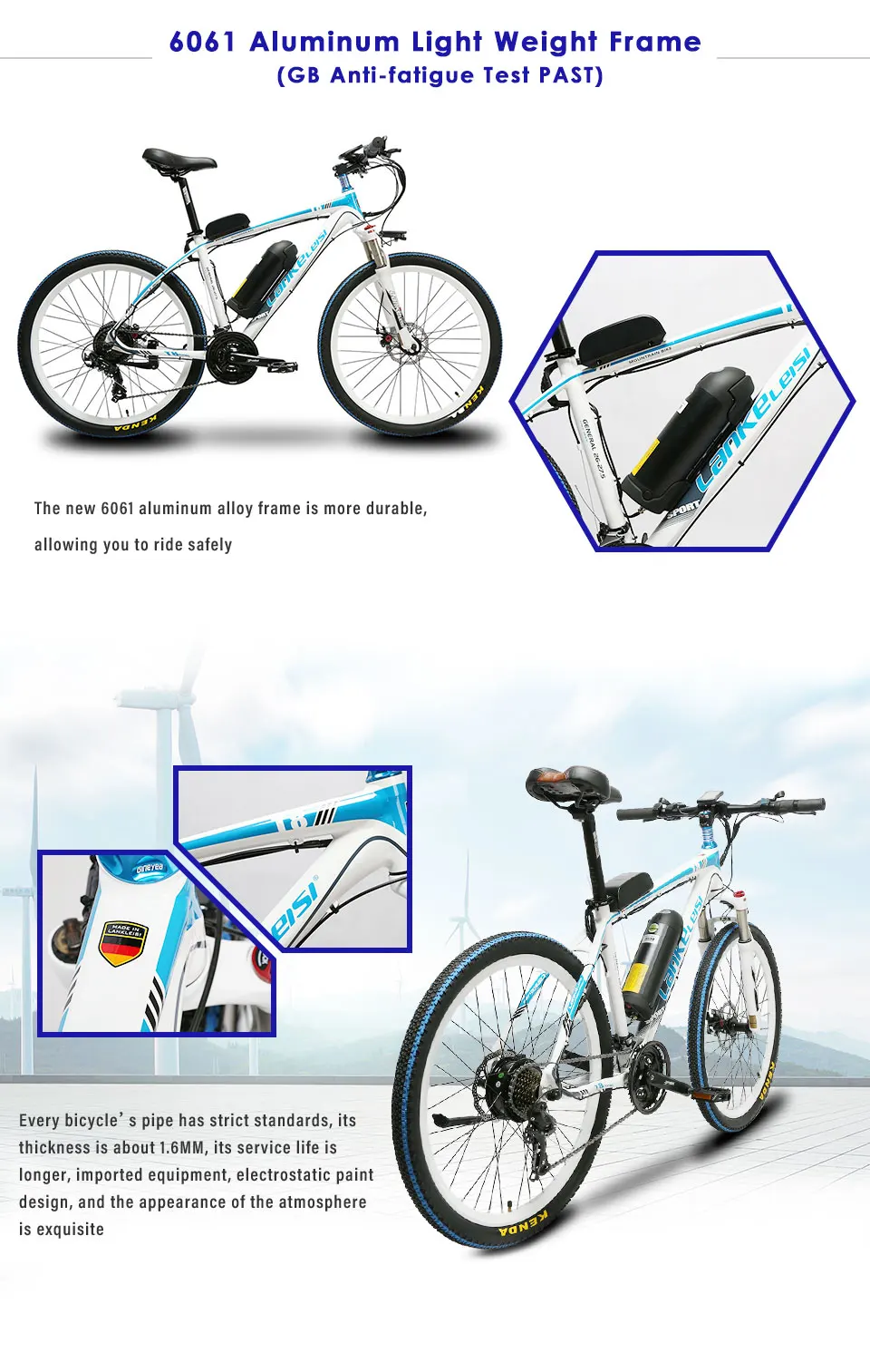 Discount CyrusherT8 Mans Fast 21 Speeds Moutain Electric Bicycle 250Watt 48V 10AH Disc Brakes 19KG Mountain Ebike  17X26Inch 1