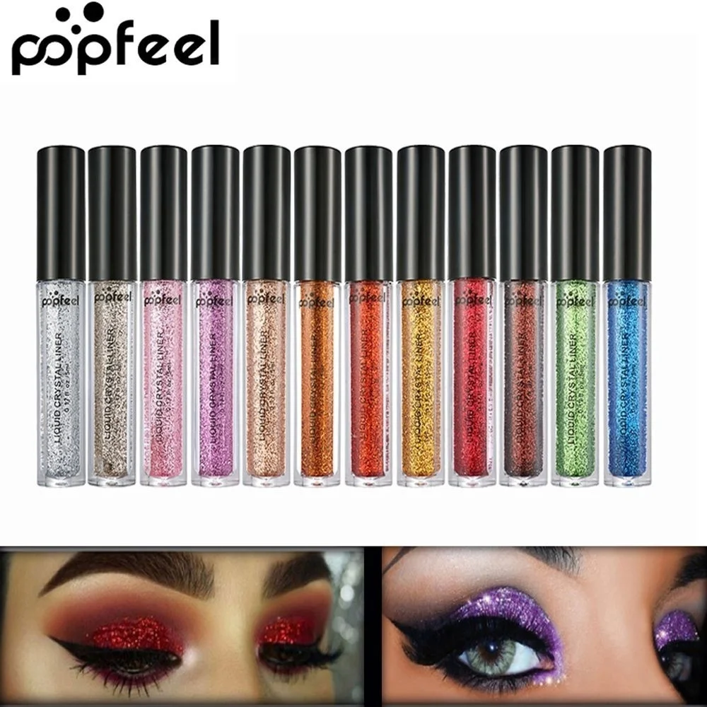 POPFEEL Профессиональная Красота Мерцающий Блеск Блестящий Порошок Тени для век