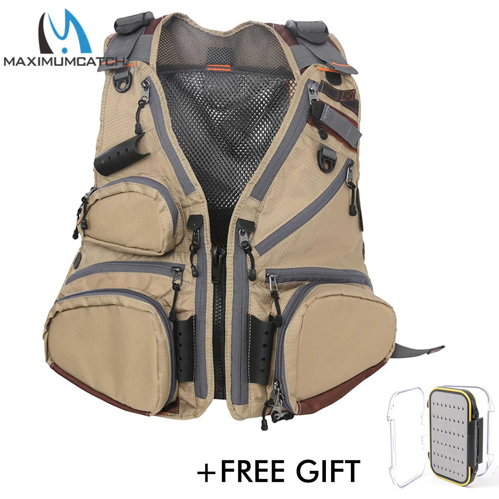 Maximumcatch Fly Fishing Vest Pack Adjustable Mesh Vest Jacket