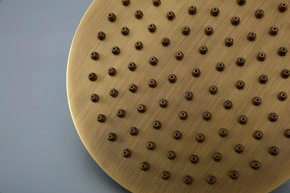 8" ( inch ) Vintage/Retro Round Shower Head Antique Brass Water Rains With Shower Bathroom Set Wall Mounted Top spray zsh241