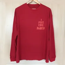 Долго Tee Я ЧУВСТВУЮ, КАК ПАБЛО KANYE WEST Сезон 3 Лето тройник Kanye West Длинным Sleevev Yeezuy Мужская Футболка YEEZUS Тур ХИП-ХОП