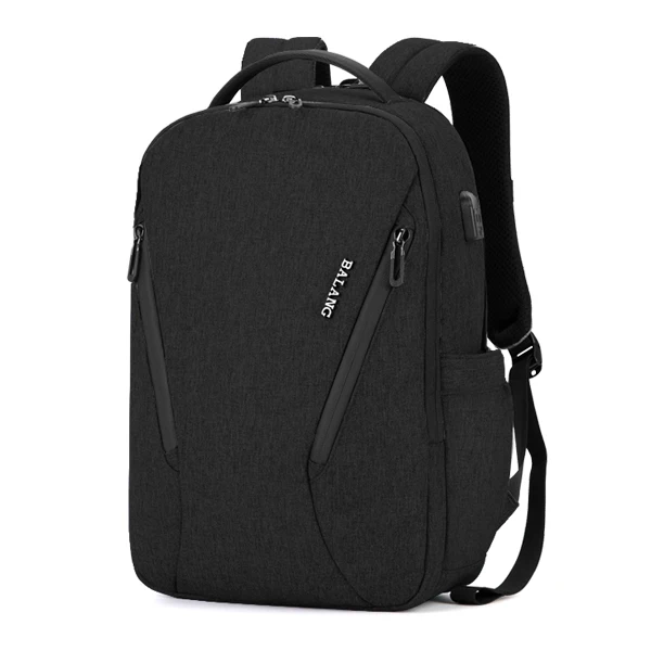 Бренд BALANG, новинка, рюкзак для ноутбука, многофункциональный, USB зарядка, мужской рюкзак для 15,6 дюймов, модный рюкзак, водонепроницаемый, mochila - Цвет: black