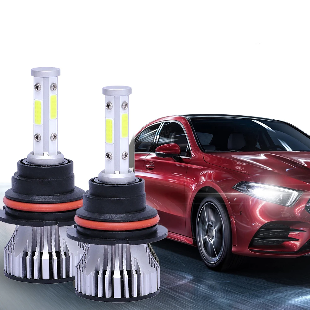 

2PCS four-sided LED Headlight Bulb 5202 9004 9005 9006 9007 9012 H4 H7 H8/H9/H11 H13 6500K 8000LM 12V 24V fog light