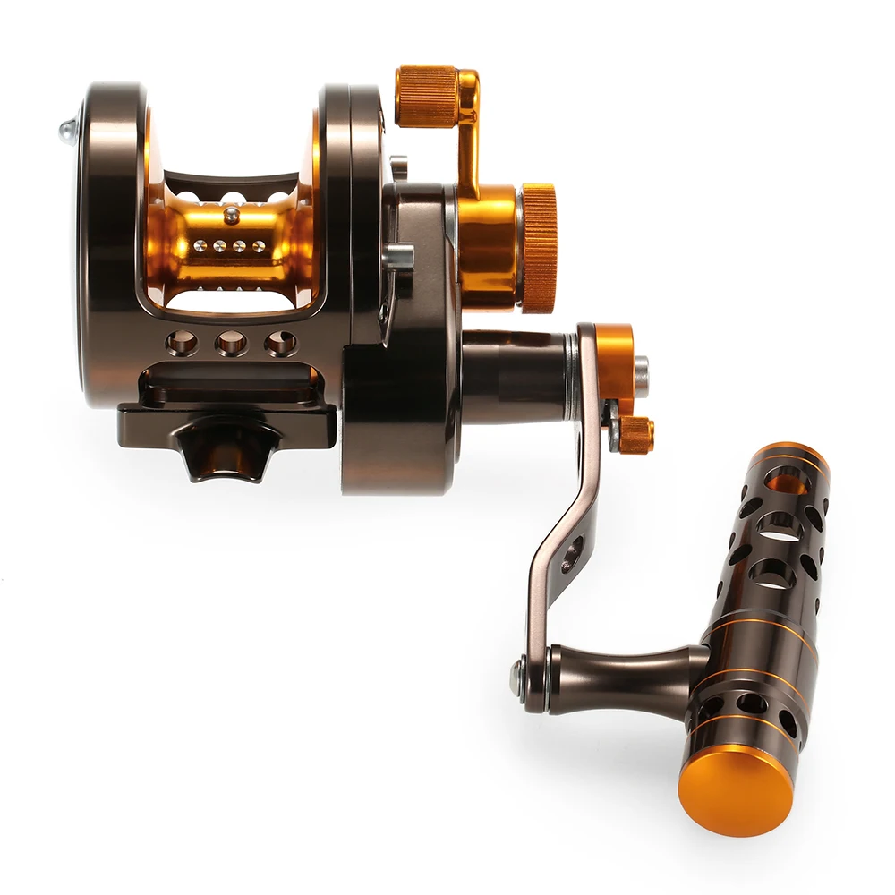 Aluminum CNC Machined 2 Speed Fishing Reel Lever Drag Big Game Trolling