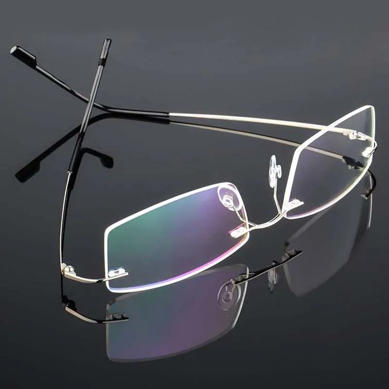 New memory Titanium bending Eyeglasses frames Men women fashion rimless