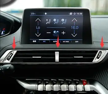 

Stainless steel For Peugeot 3008 GT 5008 2017 2018 Car air conditioner Outlet decoration Cover trim Car Accessories Styling 3pcs