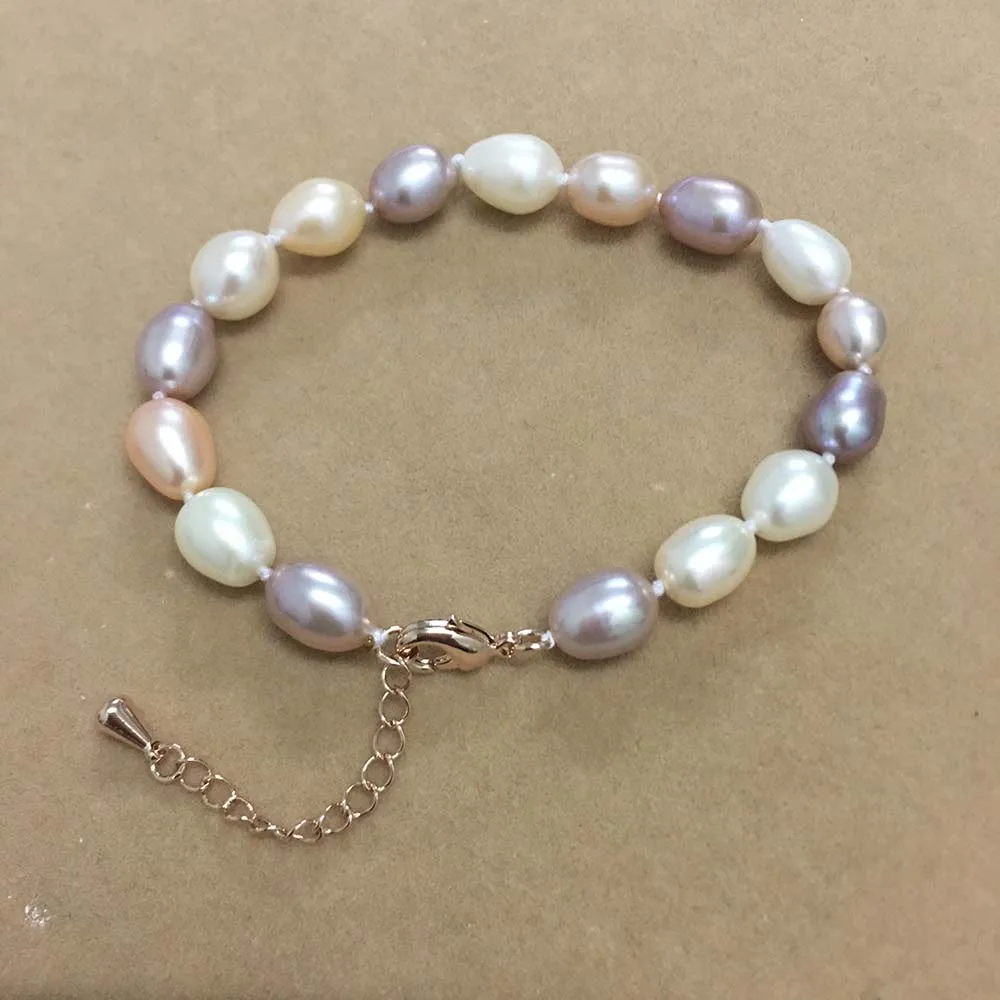 Di Alta Qualità Del Braccialetto Della Perla, 100% Naturale Perla D'Acqua Dolce Del Braccialetto-Alto Lustro Perla D'Acqua Dolce. Aaaa Qualità