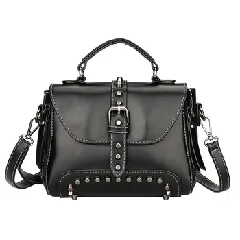 

Women Bags Retro Rivets Leather Shoulder With Corssbody Bag&Handbag bolsos mujer sac a main femme de marque soldes woman bag