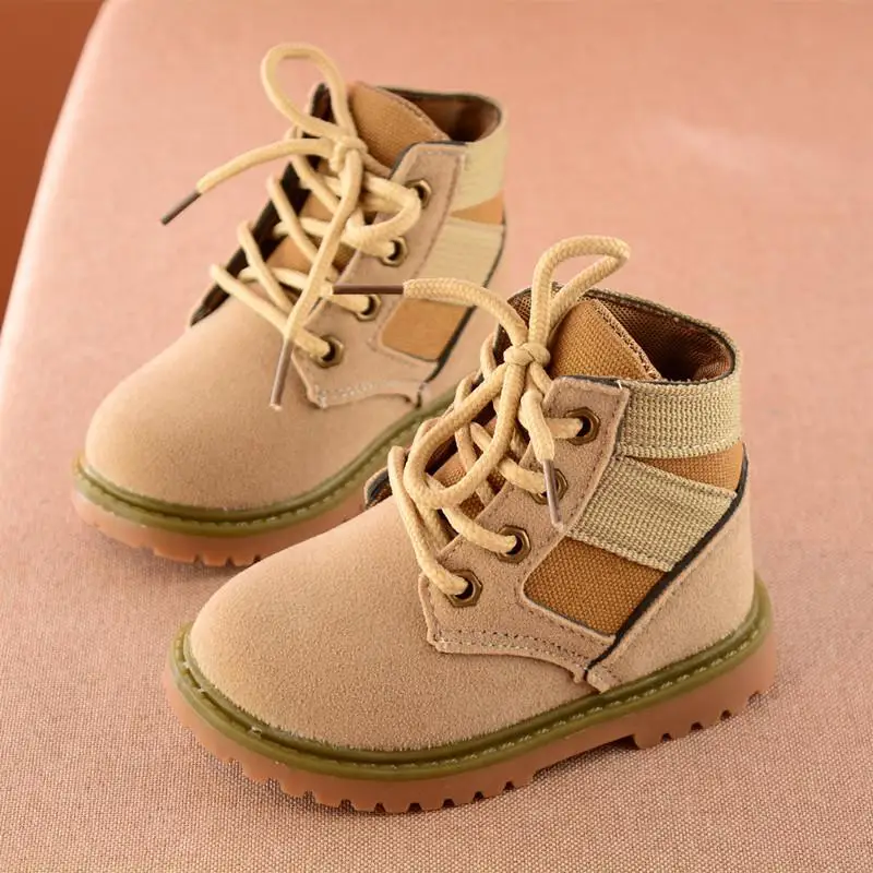 Детская обувь для мальчиков; Новые осень-зима плотное, джентельменское Модные ботинки на шнурках детская обувь для мальчиков мягкие Спорт на открытом воздухе обувь ботинки для девочек обувь A945 - Цвет: as shown