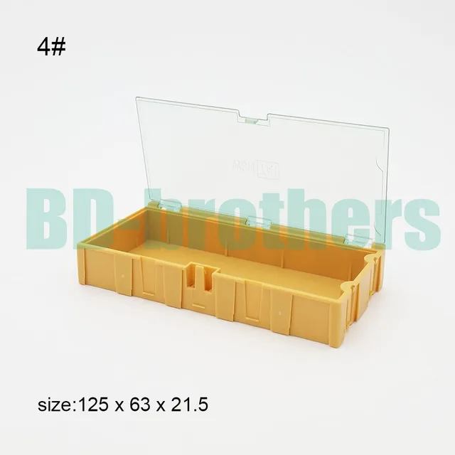 Special Offers Original 4# Yellow Component storage box IC Components Boxes SMT SMD Wentai Boxes Combination Tools Plastic Case 500pcs/lot