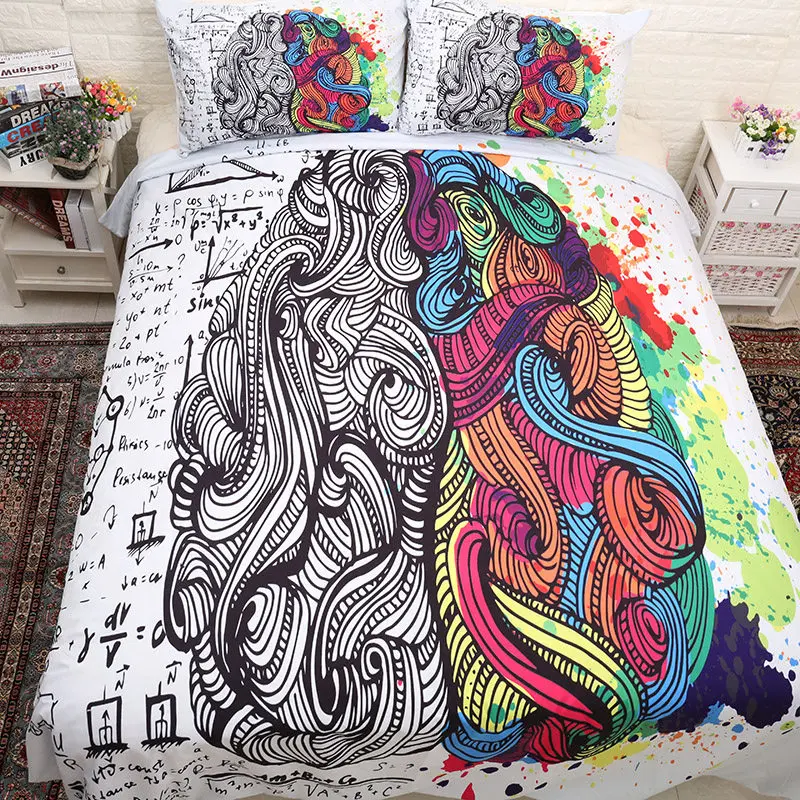 

Wongsbedding Smart Brain Bedding Set Quality Duvet Cover Set Twin Full Queen King Size 3PCS Beddings