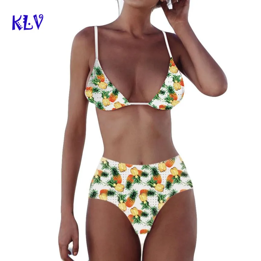 pineapple high waisted bikini