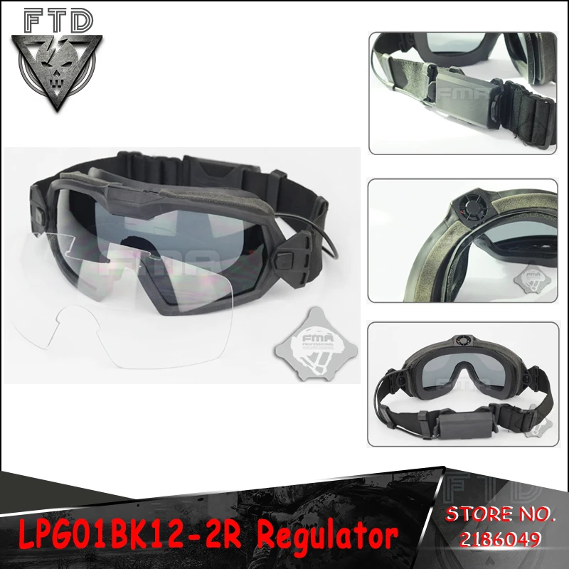 

FMA Tactical Googles Softair Paintball Eyewear Protection LPG01BK12-2R Regulator Updated Fan Version Goggle Windproof Glasses