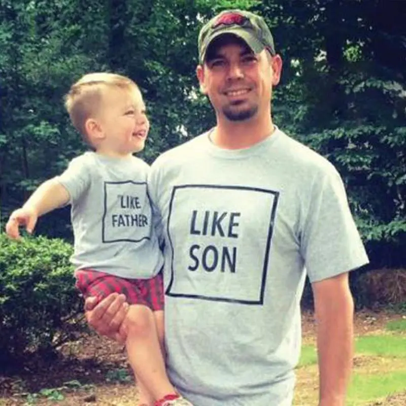 

Matching family outfits letter t shirt like father and son daddy baby boy clothes kids casual cotton summer 2019 look breathable