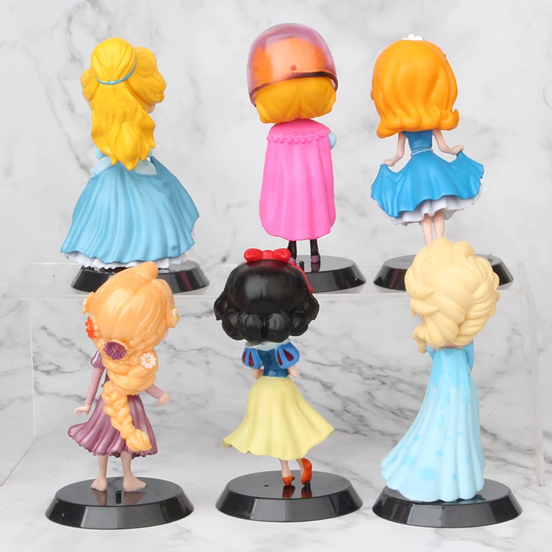 6 шт./компл. Q Posket Cinderella Snow white rapunzel Эльза Анна Алиса ПВХ экшн Фигурки игрушки Qposket