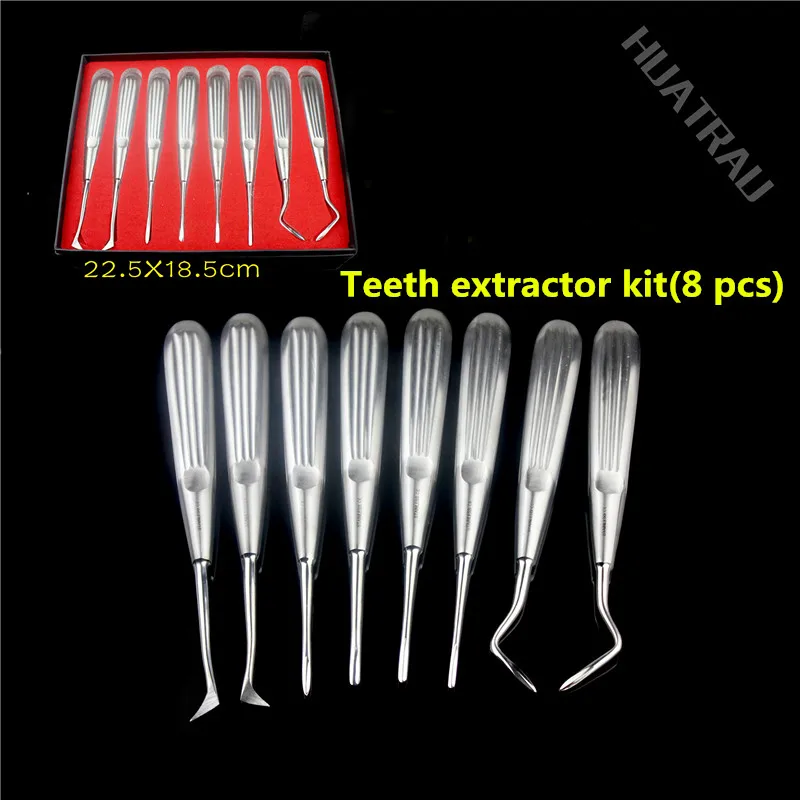 8 Pcs Dental Elevator Teeth Extraction Tooth Extracting Forceps