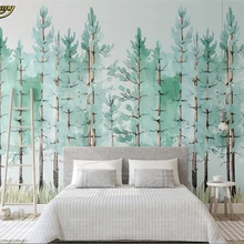 Beibehang пользовательские фотообои современная мода Зеленая мята свежее дерево скандинавском ТВ фоне стены papel де parede 3d