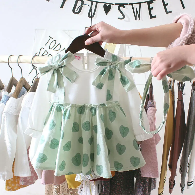 Liakhouskaya/платье для новорожденных; коллекция года; весенняя одежда для маленьких девочек из сетчатой ткани розового и бежевого цветов; вечерние платья принцессы с длинными рукавами; От 0 до 2 лет - Цвет: CXMY08 Green