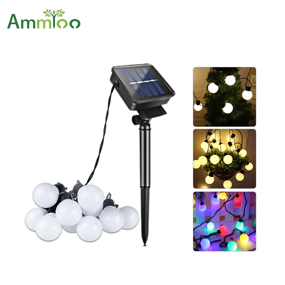 LED Solar String Light Bulbs 10/20leds Solar Powered Waterproof Landscape Globe Bulb Lights LED Solar String Light Bulbs 10/20leds Solar Powered Waterproof Landscape Globe Bulb Lights