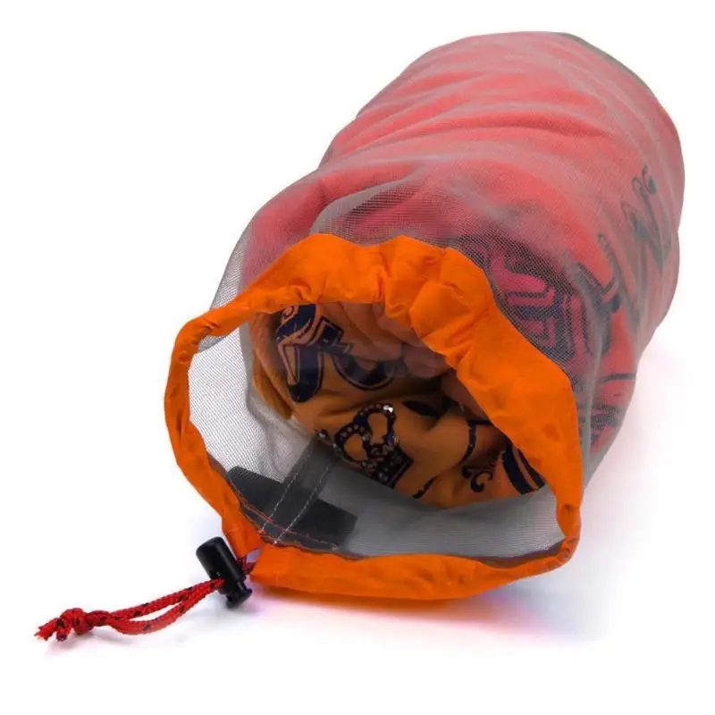 

1pc Travel Camping Sports Laundry Ultralight Mesh Stuff Sack Drawstring Storage Bag Climbing Drawstring bolsa