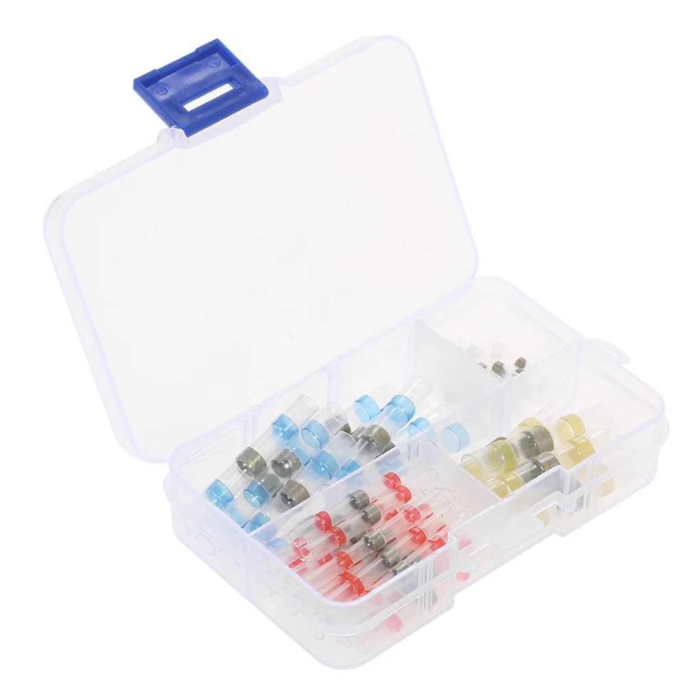 

50pcs Waterproof Solder Seal Heat Shrinking Connector Splices Soldering Sleeve Wire Connector Cable Terminal Connector