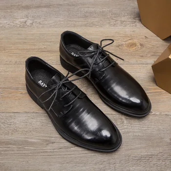 

Classics Fashion Leisure Men's Formal Dress Shoes Cross-tied Lace-Up Business Oxfords Round Toe Med Elegant Wedding Shoes