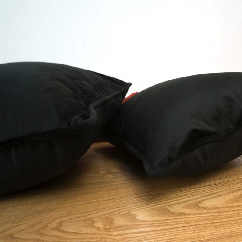 Окантовка дизайн черный бархат наволочка Мягкий Чехол на подушку бросок наволочка без набивки