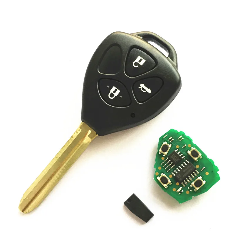 

QCONTROL Car Remote Key for Toyota Camry Corolla Prado RAV4 Vios Hilux Yaris 3 Buttons Vehicle Lock Control