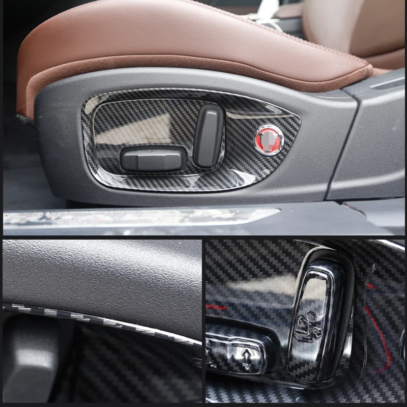 For Jaguar E-PACE 2018-2019 ABS Carbon Fiber Steering Wheel Interior Cover Trim