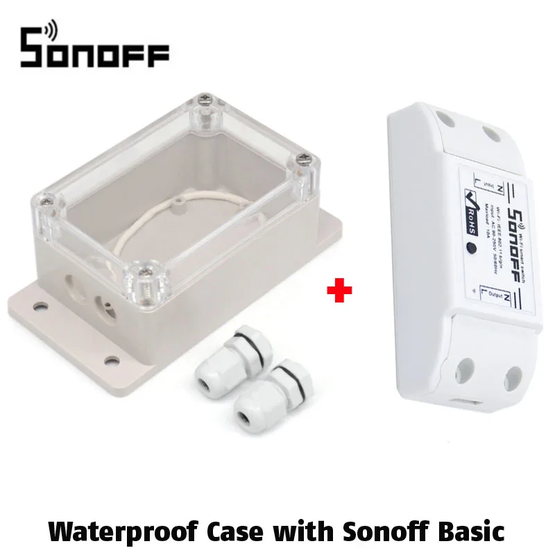 Sonoff IP66 водонепроницаемый чехол, водонепроницаемая распределительная коробка, водостойкая оболочка, поддержка Sonoff Basic/RF/Dual/Pow для рождественских елок - Цвет: Case With Basic