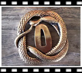 

Handmade A Set Copper Japanese katana WAKIZASHI Sword Accessories Snake TSUBA+FUCHI+KASHIRA+MENUKI