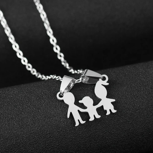 Parents Love Son Daughter Boys Girls Necklaces Stainless Steel Pendant