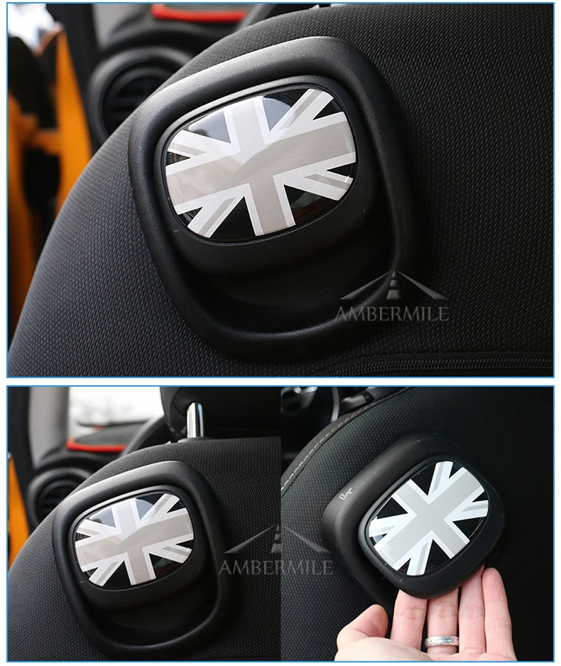 3D Car Seat Back Handle Covers Stickers Seatback Decoration for Mini Cooper JCW F55 F56 Accessories Car Styling (5)