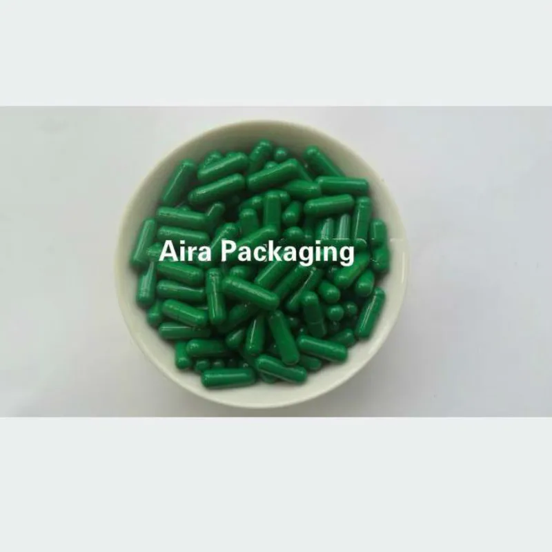 

Dark Green Empty Medicine Capsule Shells Cosmetic Mask Package Hollow Gelatin Medicial Pill Storage Bottle Size 1#