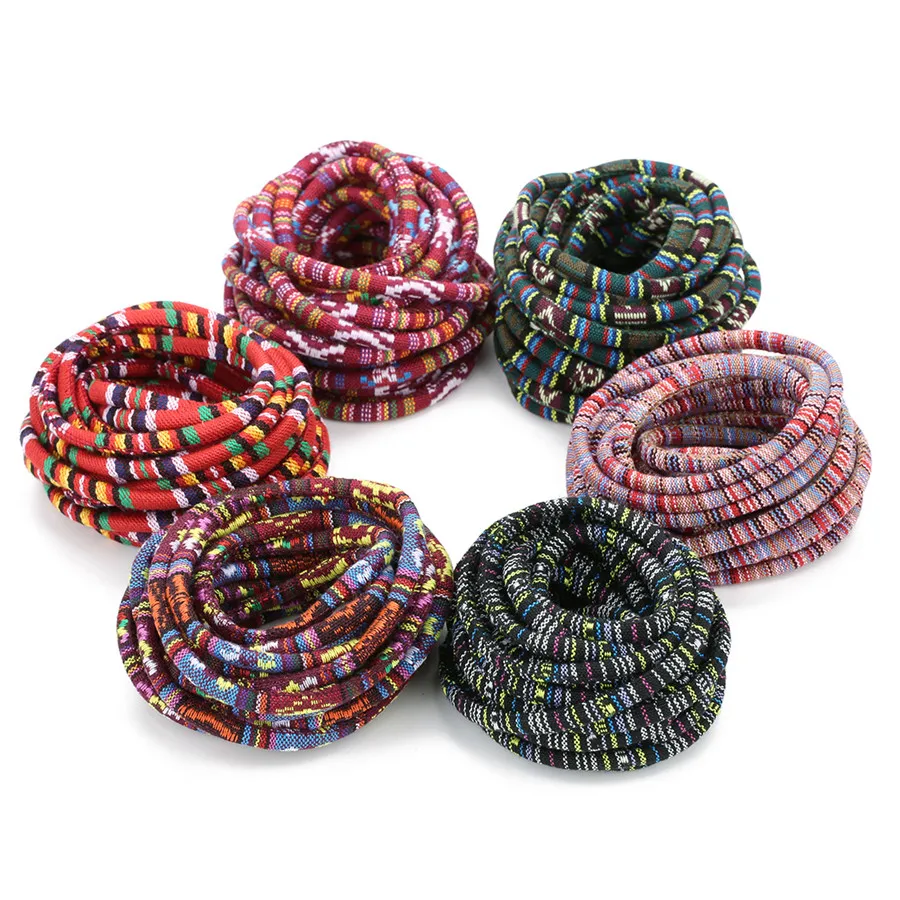 XINYAO 5 ярдов/партия 11 видов стилей круглый плетеный хлопковый шнур 6 мм диаметр для DIY браслета Изготовление ювелирных ожерелий аксессуары