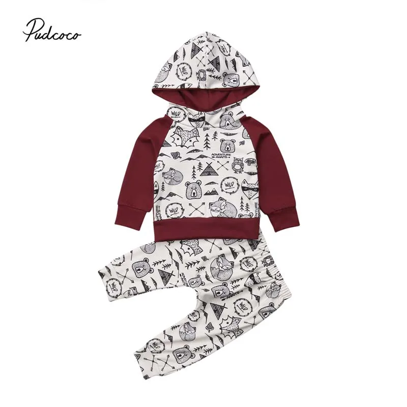 Pudcoco 2018 Newborn Infant Baby Girl Boy Clothes Cute Animal Print Hooded Tops+Fox Pants Outfits Clothes 2Pcs Autumn 3-18M Pudcoco 2018 Newborn Infant Baby Girl Boy Clothes Cute Animal Print Hooded Tops+Fox Pants Outfits Clothes 2Pcs Autumn 3-18M